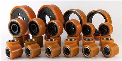 6 x 2 Red Polyurethane on Iron Wheel